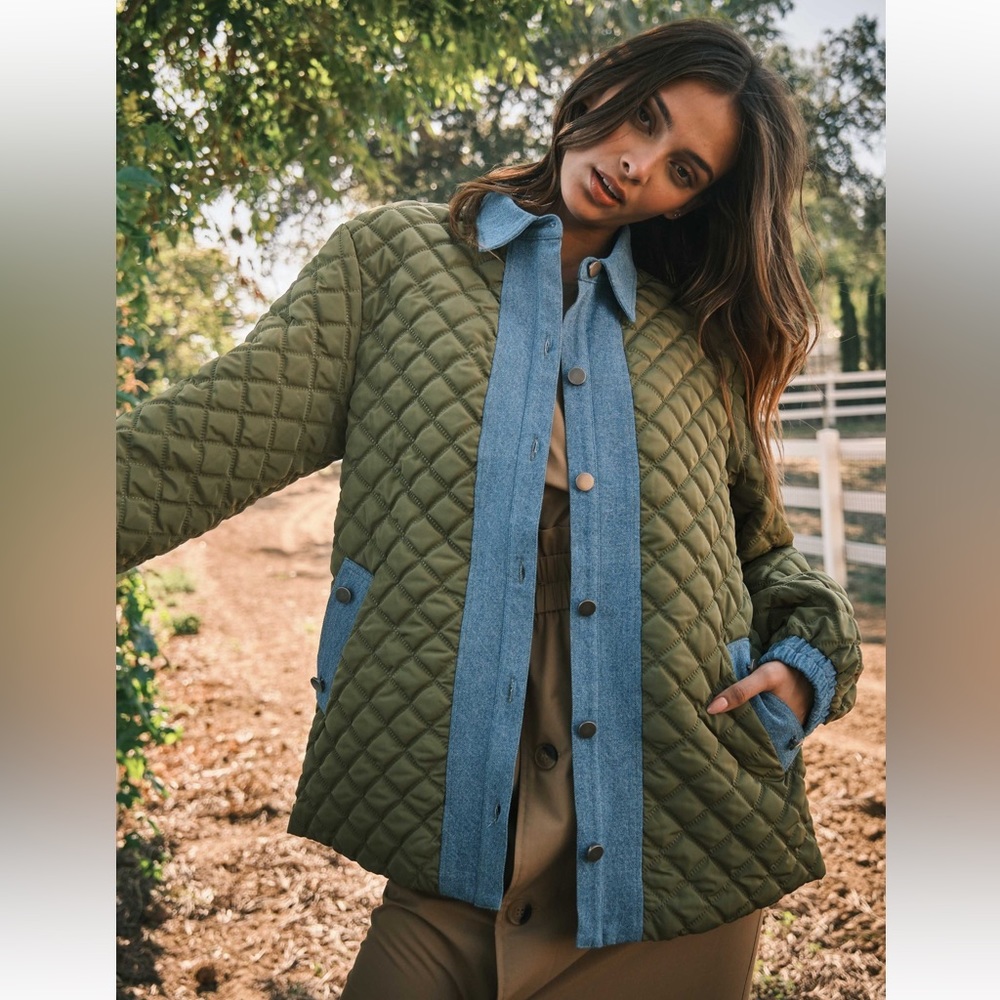 30 Fabulous Contrast Quilt Stitch Button Jacket